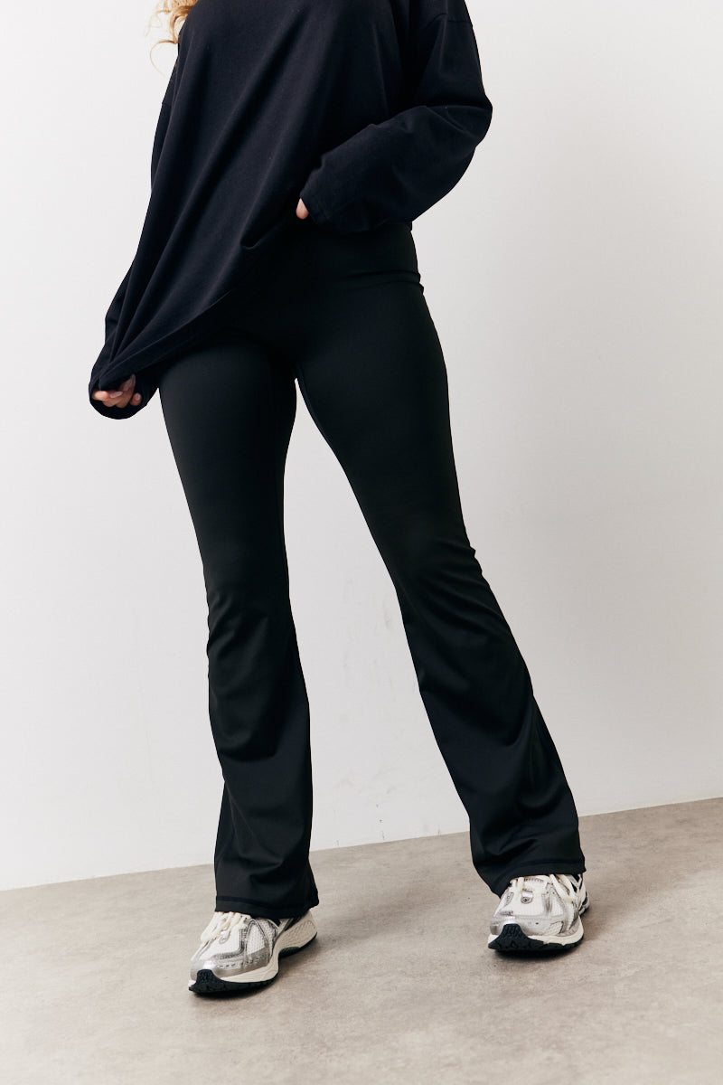 Black Flare Leg High Waisted Co-Ord Yoga Trousers