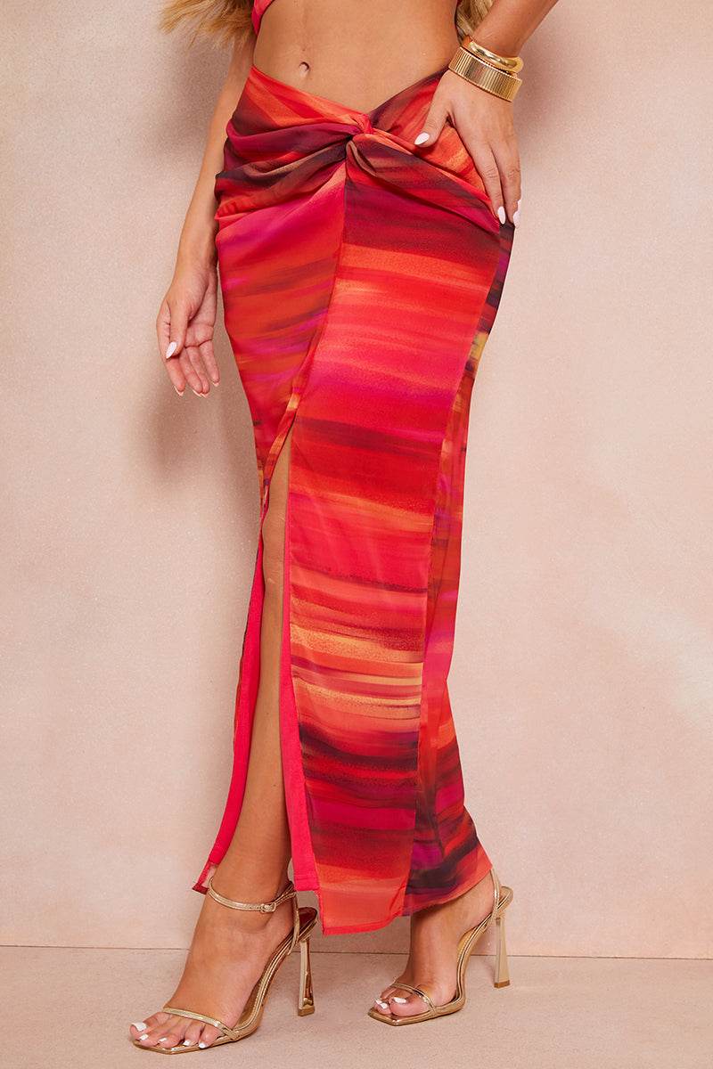 Abstract Print Co-Ord Maxi Skirt - InTheStyle